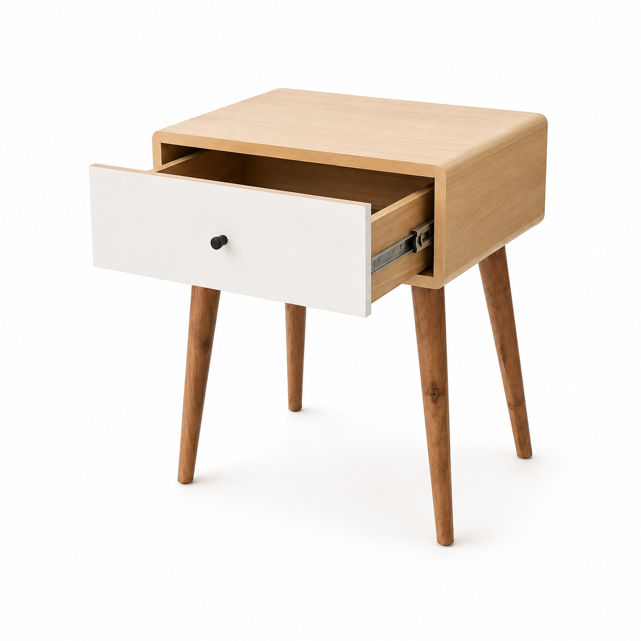 Side Table  Slim 1 Drawer Due White