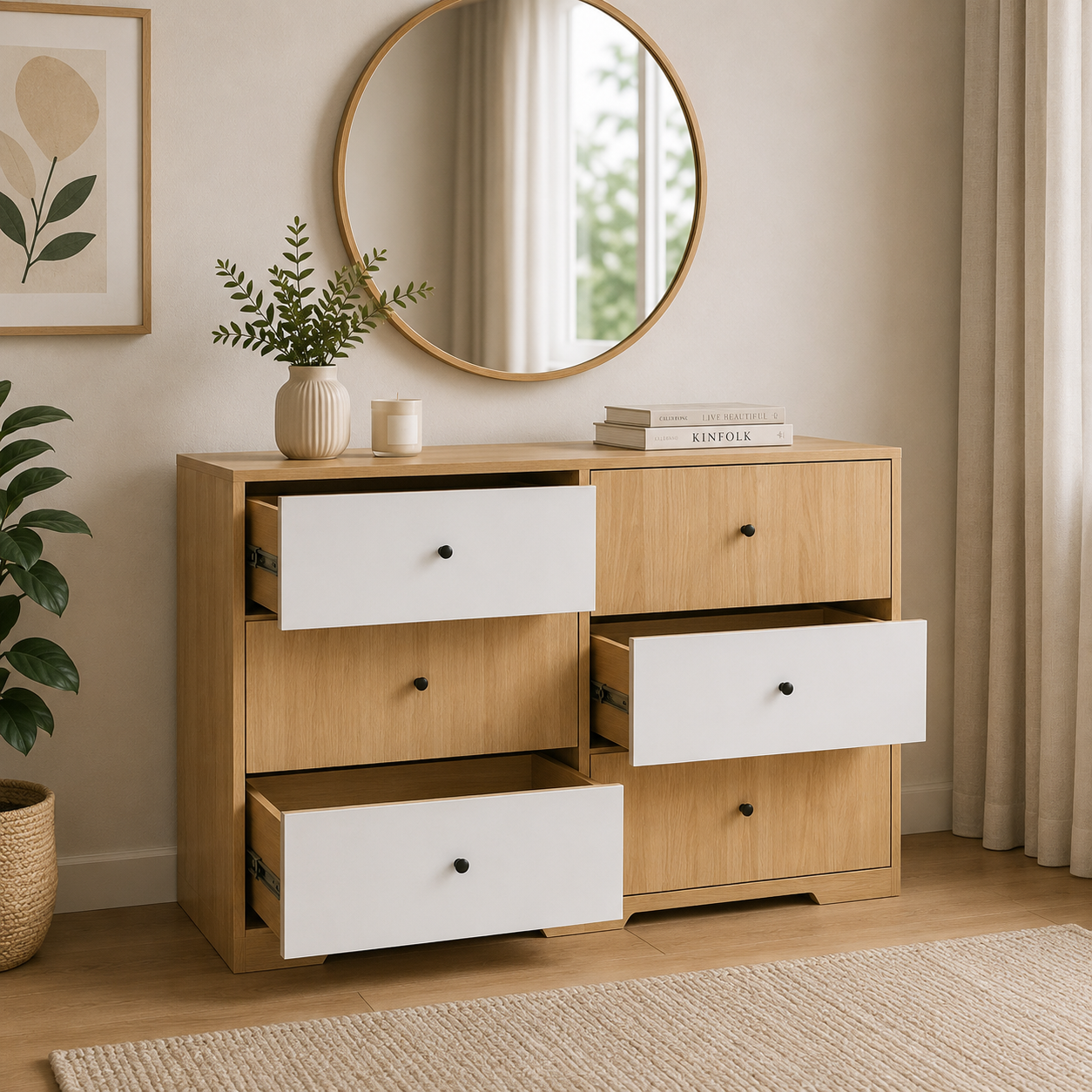 Dresser Core 6 Drawer Due White