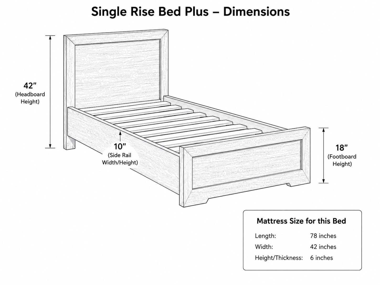 Single Rise Bed Plus