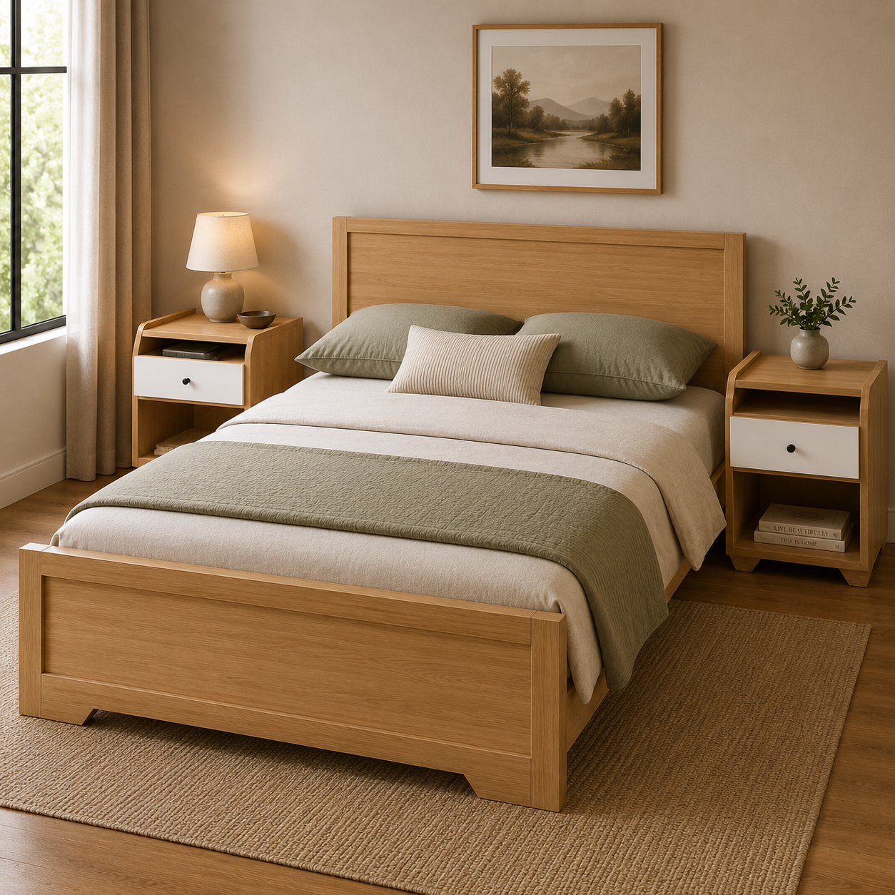 Side Table basic 1 drawer Due White