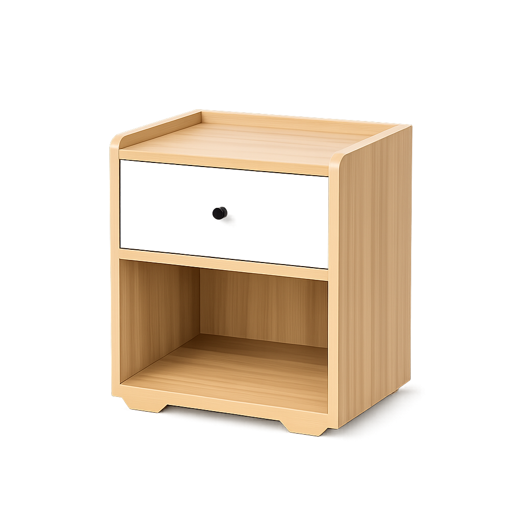 Side Table basic 1 drawer Due White