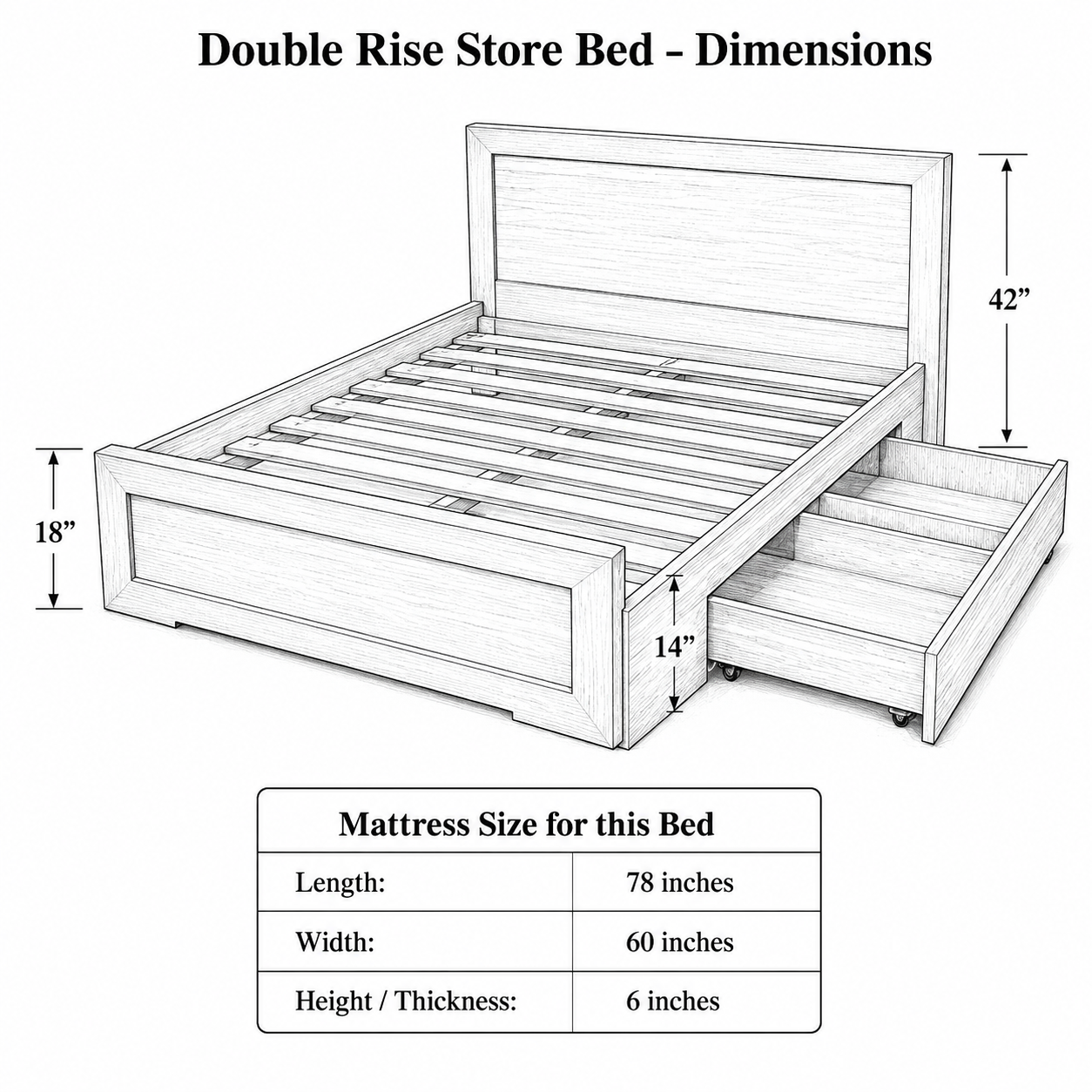 Double Rise Store Bed