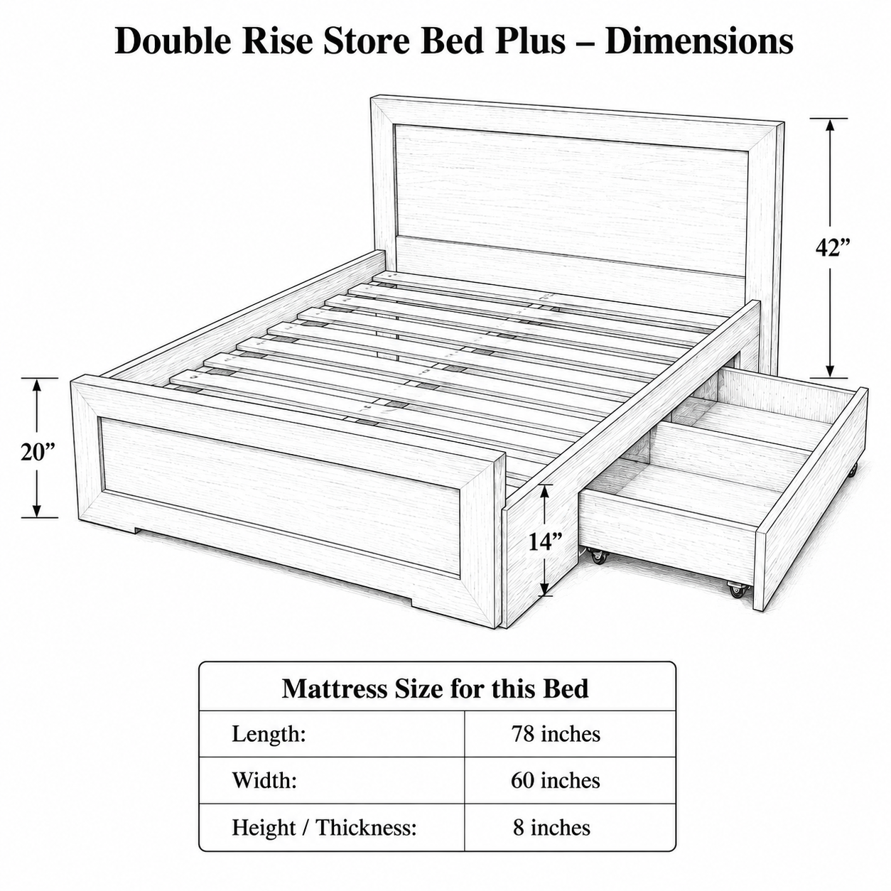 Double Rise Store Bed Plus
